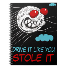 サンガ飛んでいるラス付きゴルフボおもしろいール ノートブック