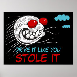 サンガ飛んでいるラス付きゴルフボおもしろいール ポスター