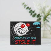 サンガ飛んでいるラス付きゴルフボおもしろいール ポストカード (スタンド正面)