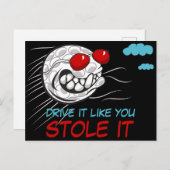 サンガ飛んでいるラス付きゴルフボおもしろいール ポストカード (正面/裏面)