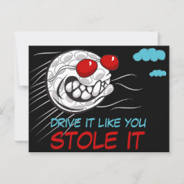 サンガ飛んでいるラス付きゴルフボおもしろいール ポストカード