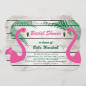 サンキスされたフラミンゴブライダルシャワーの招待 招待状 (正面/裏面)