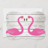 サンキスされたフラミンゴブライダルシャワーの招待 招待状 (裏面)