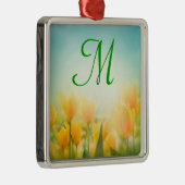 サンキスイエローチューリップモノグラムイニシャルオーナメント メタルオーナメント (右)