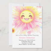 サンキスサンシャインガールベイビーシャワーの小さな光線 招待状 (正面)