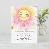 サンキスサンシャインガールベイビーシャワーの小さな光線 招待状 (スタンド正面)