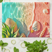 サンキスビーチシェルデザイン キッチンタオル (折り畳み)