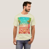サンキスビーチシェルデザイン Tシャツ (正面フル)