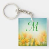 サンキス付きイエローチューリップキーチェーン キーホルダー (正面)