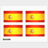 サンキス付きスペイン国旗 長方形シール (シート)
