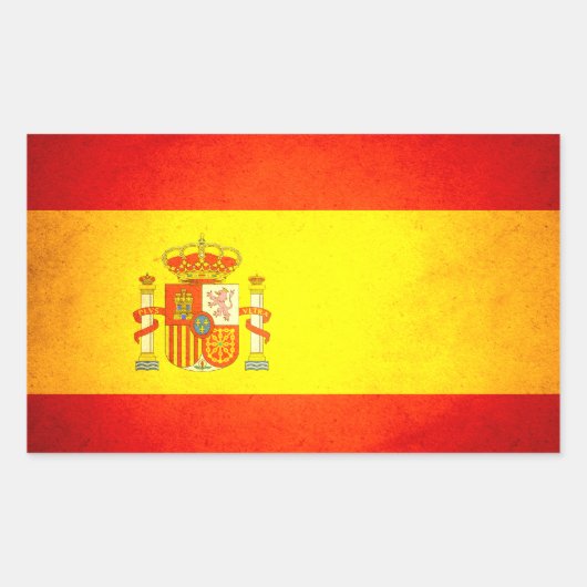 サンキス付きスペイン国旗 長方形シール (正面)
