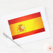 サンキス付きスペイン国旗 長方形シール (封筒)