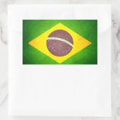 サンキス付きブラジル国旗 長方形シール (バッグ)