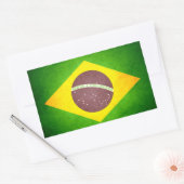 サンキス付きブラジル国旗 長方形シール (封筒)