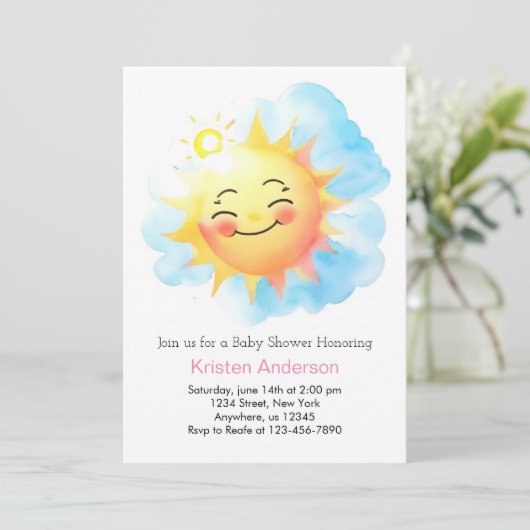 サンキス恵みサンシャインガールベビーシャワー 招待状 (スタンド正面)