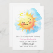 サンキス恵みサンシャインガールベビーシャワー 招待状 (正面/裏面)