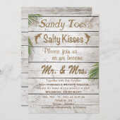 サンキス砂のつま先の塩辛いキス結婚式の招待 招待状 (正面/裏面)