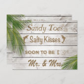 サンキス砂利足指の塩辛いキス日付を保存 案内ポストカード (正面/裏面)