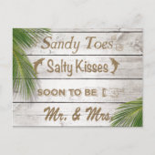 サンキス砂利足指の塩辛いキス日付を保存 案内ポストカード (正面)