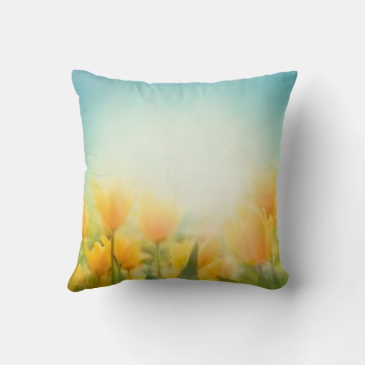 サンキス黄色いチューリップ投げソファ枕 クッション (裏面)