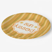 サンキス黄金オレンジグリーンラストストライプ ペーパープレート (アングル)