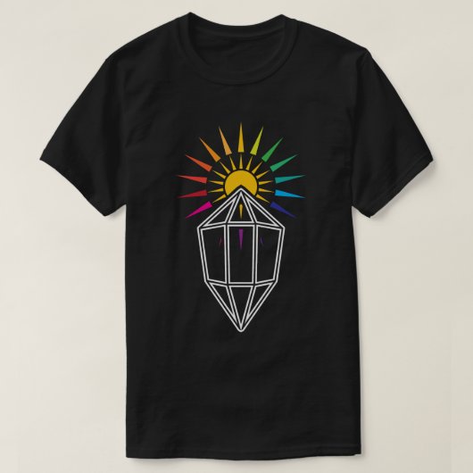 サンキャッチャー プリズム 幾何学 水晶 Tシャツ (デザイン正面)