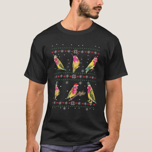サンキュア醜いクリスマスセータークリスマス鳥かわいい Tシャツ (正面)
