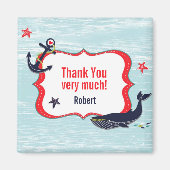 サンキューいかりクジラ誕生日磁石 マグネット (正面)