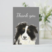 サンキューおもしろいウォーター縁どカラーコリードッグペット サンキューカード (スタンド正面)