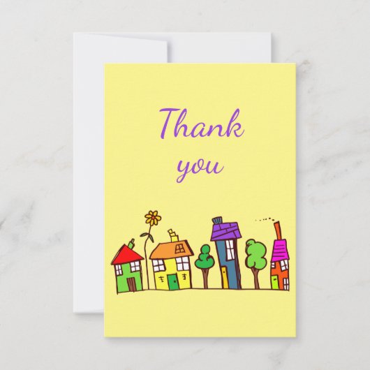 サンキューおもしろいハウスホームズカートゥーンタウンシティ サンキューカード (正面)
