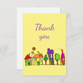 サンキューおもしろいハウスホームズカートゥーンタウンシティ サンキューカード (正面/裏面)