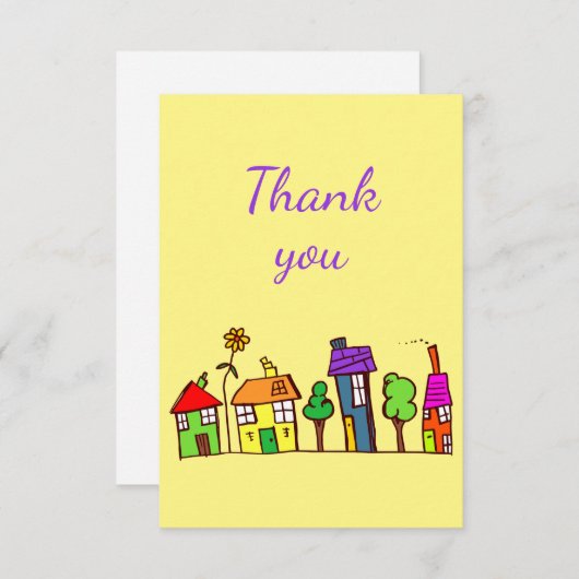 サンキューおもしろいハウスホームズカートゥーンタウンシティ サンキューカード (正面/裏面)