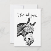 サンキューおもしろい奇妙な馬の農場の動物 サンキューカード (正面)