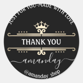 サンキューくもの巣ブティックショップクラウンブラック ラウンドシール