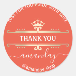 サンキューくもの巣ブティックショップクラウン王室のコーラル ラウンドシール