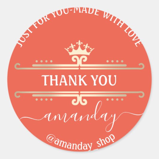 サンキューくもの巣ブティックショップクラウン王室のコーラル ラウンドシール (正面)