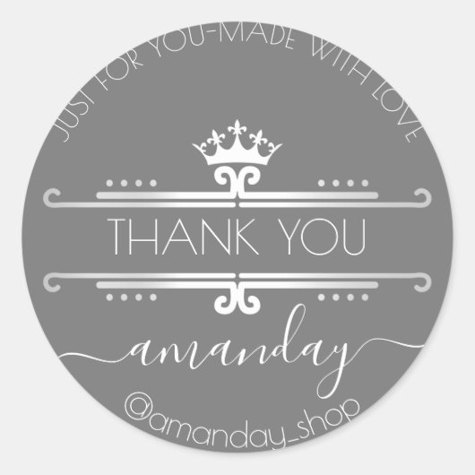 サンキューくもの巣ブティックショップグ王室のレークラウン ラウンドシール (正面)