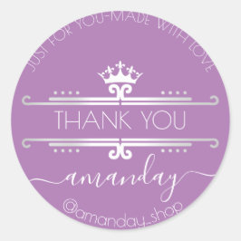サンキューくもの巣ブティック王室のショップクラウンパープル ラウンドシール
