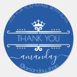 サンキューくもの巣ブティック王室のショップクラウンブルー ラウンドシール