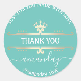 サンキューくもの巣ブティック王室のショップクラウンブルー ラウンドシール