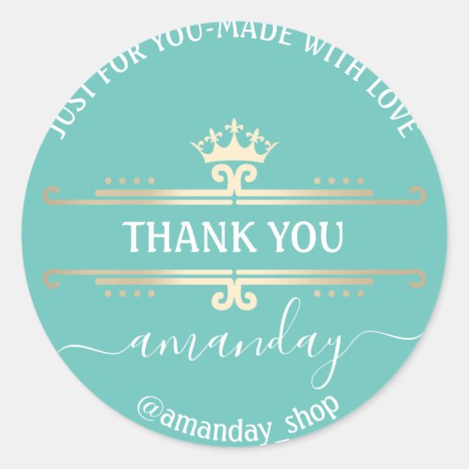 サンキューくもの巣ブティック王室のショップクラウンブルー ラウンドシール (正面)