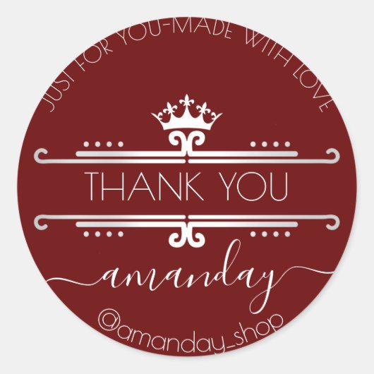 サンキューくもの巣ブティック王室のショップクラウンルビー ラウンドシール (正面)