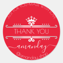 サンキューくもの巣ブティック王室のショップクラウンレッド ラウンドシール