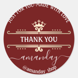 サンキューくもの巣ブティック王室のショップクラウン金ゴールド ラウンドシール