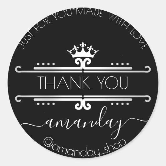 サンキューくもの巣ブティック王室のショップBlack Crown ラウンドシール (正面)