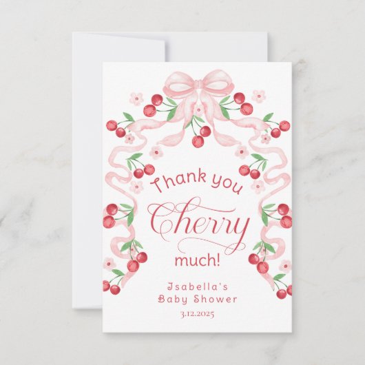 サンキューさくらんぼ多さくらんぼ上のサンキューカード サンキューカード (正面)