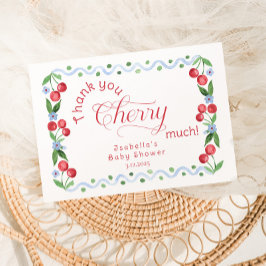サンキューさくらんぼMuch Blueエレガントサンキューカード サンキューカード