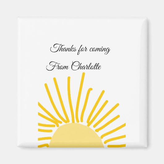 サンキューで来てくれた、名前を付けてテキストを送信 マグネット (正面)