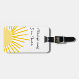 サンキューで来てくれた、名前を付けてテキストを送信 ラゲッジタグ