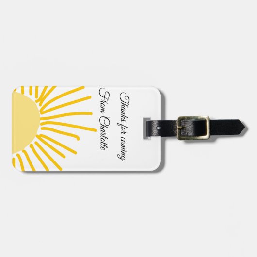 サンキューで来てくれた、名前を付けてテキストを送信 ラゲッジタグ (正面横)